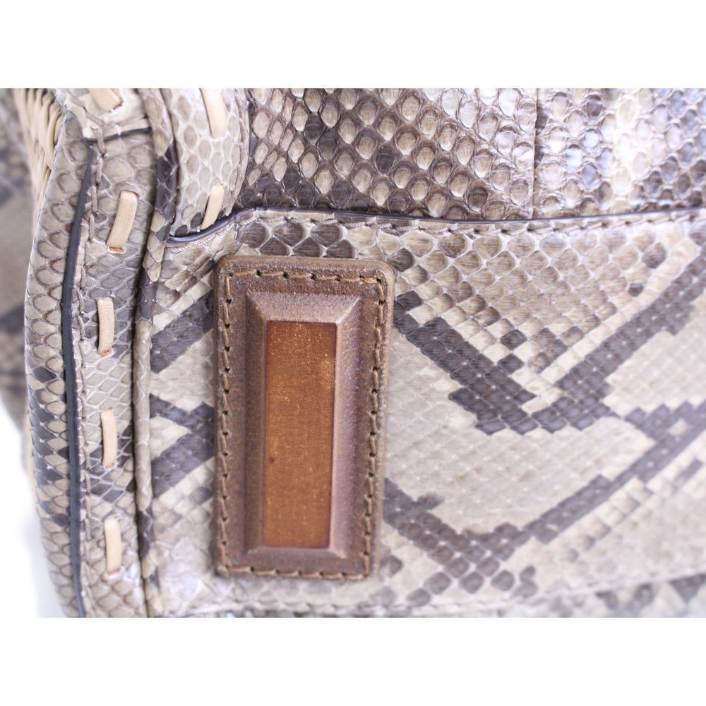 Gucci Handbag Python Beige Brown Leather Cadena W… - image 7